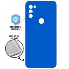 Capa para Motorola Moto G71 5G - Case Silicone Cover Protector Azul